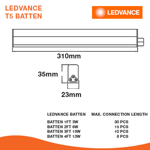 Led 3v Bat LEDVANCE LED VALUE BATTEN 3.4W | LDVAL BAT 300 – Rockford