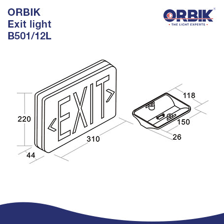 ORBIK EXIT LIGHT | B501/12L – Rockford