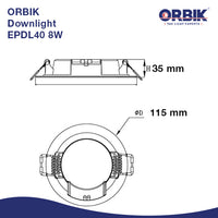 ORBIK DOWNLIGHT ECO SLIM 8W |  EPDL40