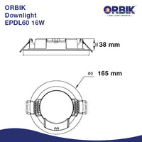 ORBIK DOWNLIGHT ECO SLIM 16W | EPDL60