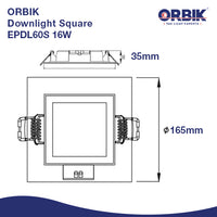 ORBIK ECO SLIM DOWNLIGHT 16W | EPDL60S
