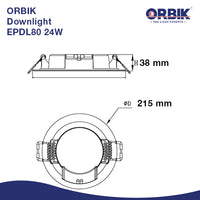 ORBIK Eco Slim Downlight EPDL 24W Round (20 Pcs/ctn)