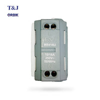 T&J Orbik 10/16A 250V 2-Pin  Euro-American Socket White | W8416U