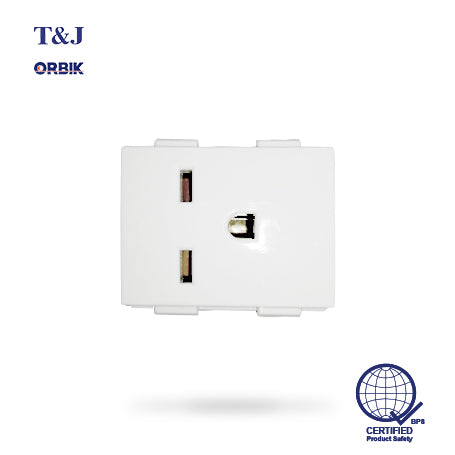 T&J Orbik 15A 250V 2-Pin + Earth  Socket White | W8315V