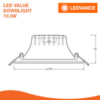 LEDVANCE LED VALUE DOWNLIGHT 10.5W
