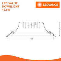 LEDVANCE LED VALUE DOWNLIGHT 16.5W