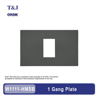 T&J Orbik 1 Gang Plate Matt Grey | W1111-HMSB