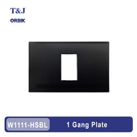 T&J Orbik 1 Gang Plate Matt Black | W1111-HSBL