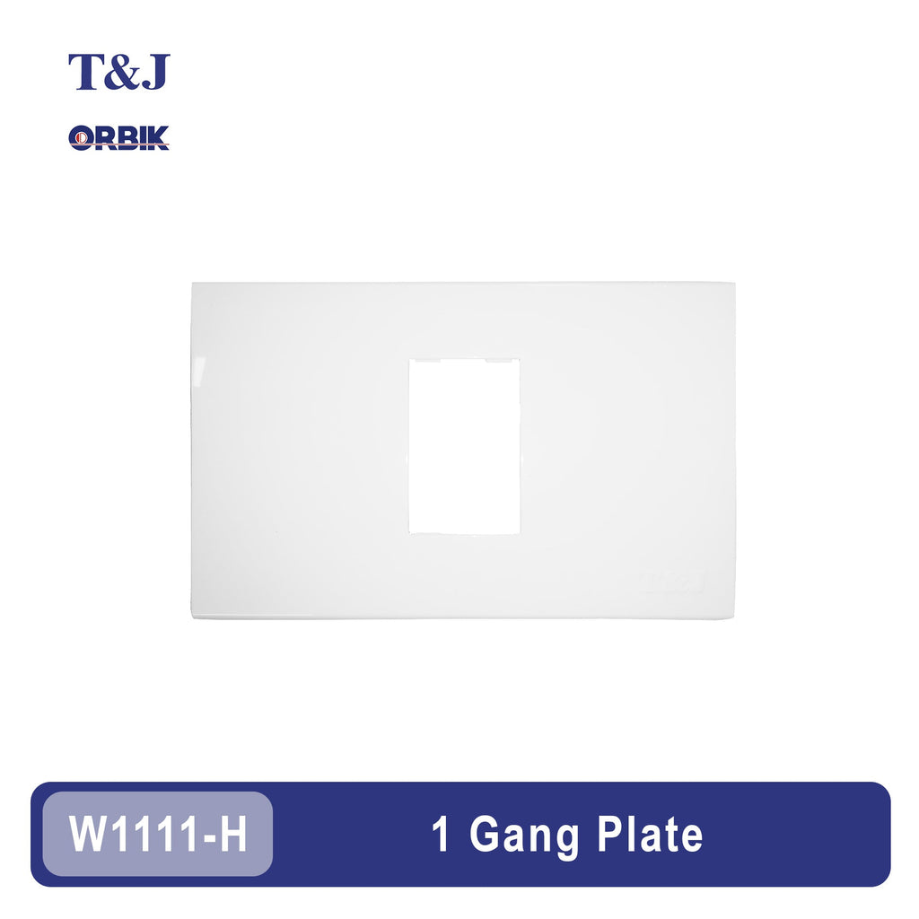 T&J Orbik 1 Gang Plate White | W1111-H