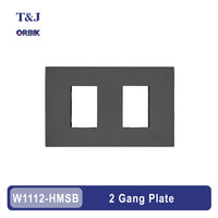 T&J Orbik 2 Gang Plate Matt Grey | W1112-HMSB