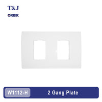 T&J Orbik 2 Gang Plate White | W1112-H