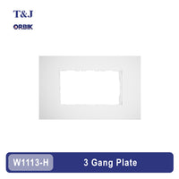 T&J Orbik 3 Gang Plate White | W1113