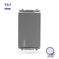 T&J Orbik 3 Way 16AX 250V Switch,  Blue LED w/ Full Bridge Chip Matt Grey | W2711L-2 MSB