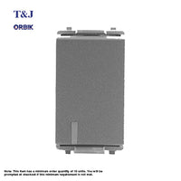 T&J Orbik 1 Way 16AX 250V Switch,  Blue LED w/ Full Bridge Chip Matt Grey | W2711L MSB