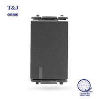 T&J Orbik 3 Way 16AX 250V Switch, Blue LED w/ Full Bridge Chip Matt Black | W2711L-2 SBL