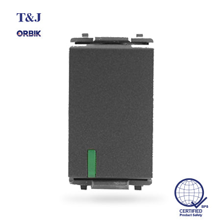 T&J Orbik 1 Way 16AX 250V Switch Matt Black | W2711 SBL