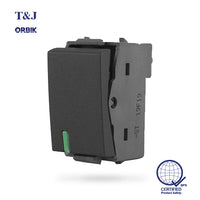 T&J Orbik 1 Way 16AX 250V Switch Matt Black | W2711 SBL