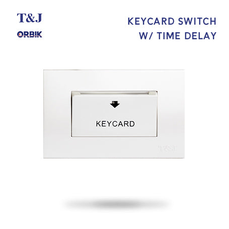 T&J Orbik 20A 230V Keycard  Switch w/ Timed-off Delay White | W6-2KT