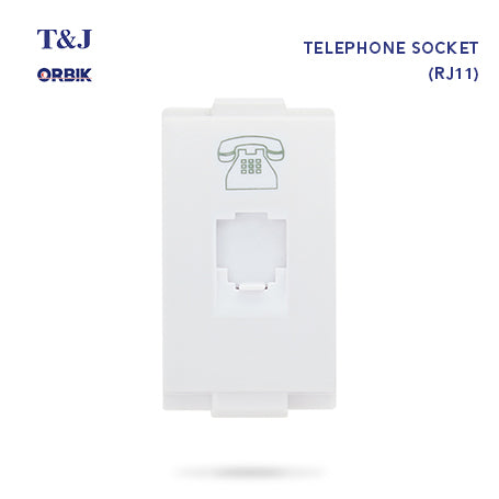 T&J Orbik RJ11 4 Core American  Telephone Socket  Module White |  W8201-4TU
