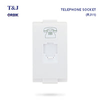 T&J Orbik RJ11 4 Core American  Telephone Socket  Module White |  W8201-4TU