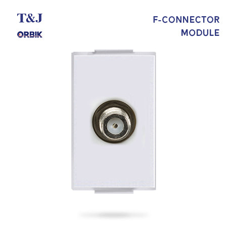 T&J Orbik F-Connector  Module White | W8201ETV