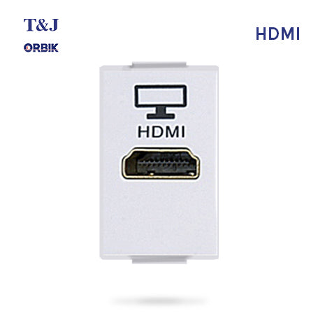T&J Orbik HDMI Socket  Module White | W8201HDMI