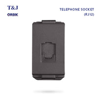 T&J Orbik RJ12 6-Core American Telephone Socket Module Matt Grey | W8201-TU MSB