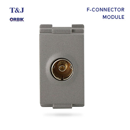 T&J Orbik TV Socket Module with Surge Protection Matt Grey | W8201TV MSB