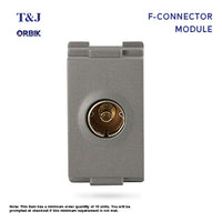 T&J Orbik TV Socket Module with Surge Protection Matt Grey | W8201TV MSB
