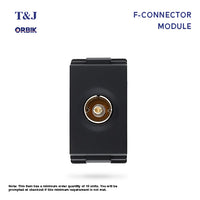 T&J Orbik TV Socket Module with Surge Protection Matt Black | W8201TV SBL