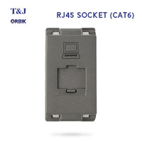 T&J Orbik RJ45 (CAT6) Data Socket Module Matt Grey| W8211PC MSB