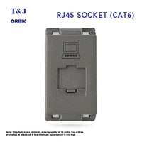 T&J Orbik RJ45 (CAT6) Data Socket Module Matt Grey| W8211PC MSB