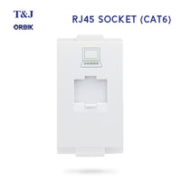 T&J Orbik RJ45 (CAT6) Data Socket Module White | W8211PC