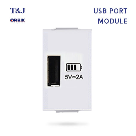 T&J Orbik USB Module  2A, 5 DC White | W8301USBA