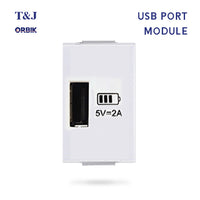 T&J Orbik USB Module  2A, 5 DC White | W8301USBA