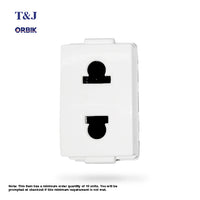 T&J Orbik 10/16A 250V 2-Pin  Euro-American Socket White | W8416U