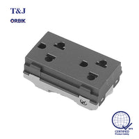 T&J Orbik 2 Gang 16A 250V 2-Pin + Earth Euro-American Socket Module Matt Black | W8416V2 SBL