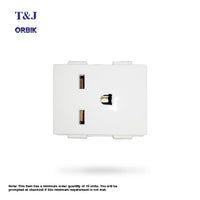 T&J Orbik 15A 250V 2-Pin + Earth  Socket White | W8315V